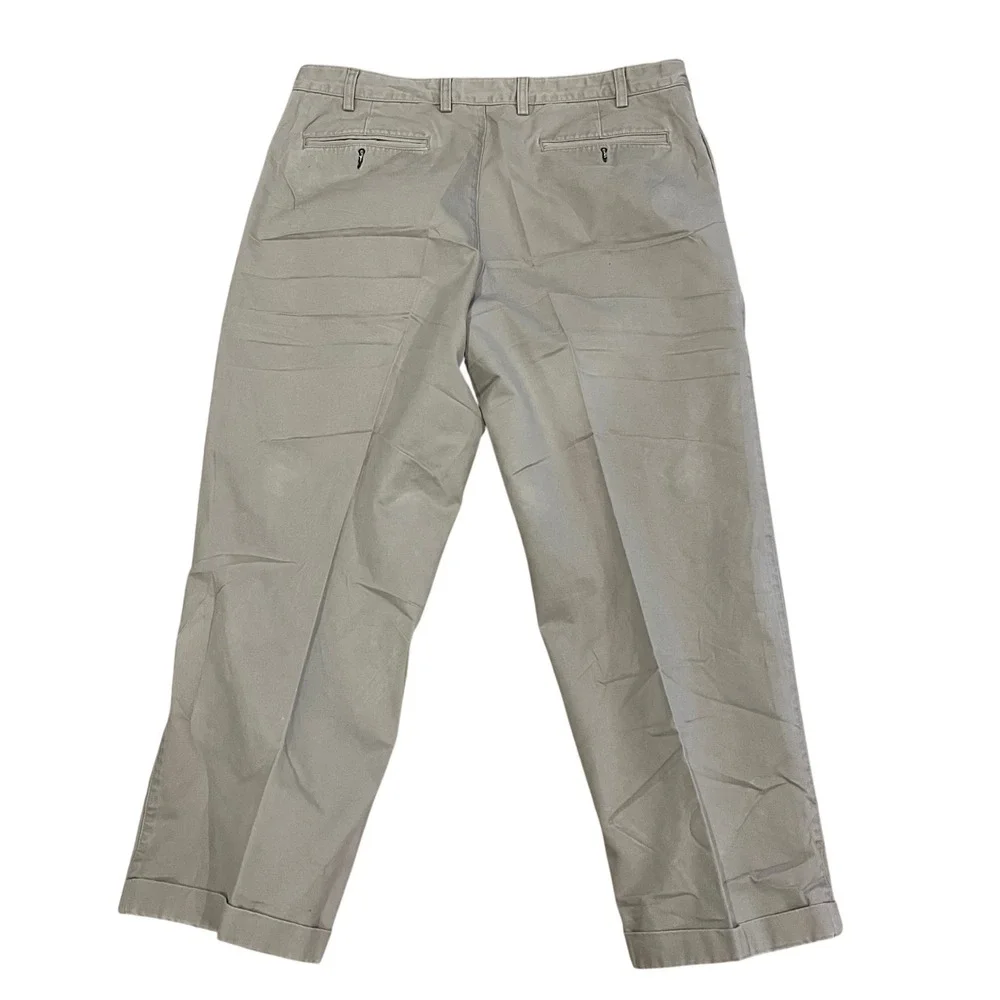 Polo Ralph Lauren Andrew Pant Mens 40 Khaki‎ Tan Double Pleated Cuffed Chinos